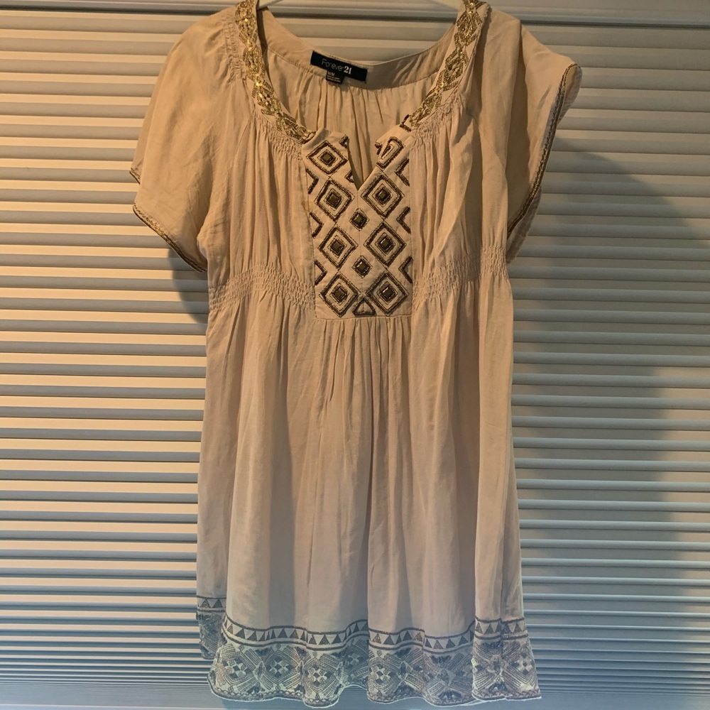 Forever 21 Embellished Tan Top